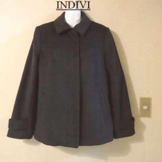 インディヴィ(INDIVI)のINDIVIインディヴィ♡毛配合ノーカラーコート(ノーカラージャケット)