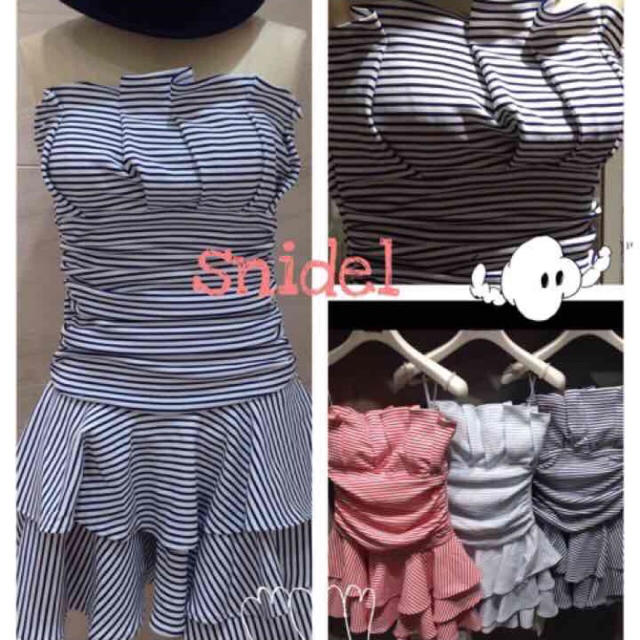 snidel♡ボーダーフリルワンピース