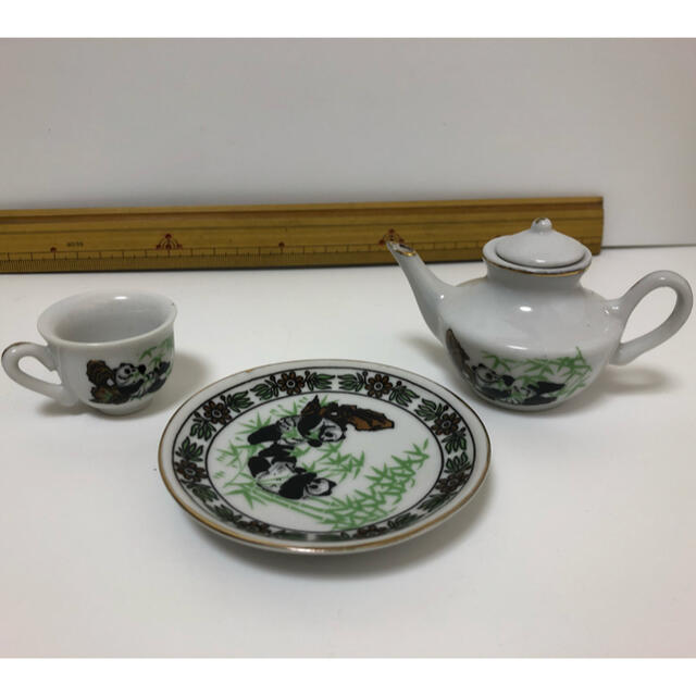 中国茶器セット　ミニチュア エンタメ/ホビーの美術品/アンティーク(陶芸)の商品写真