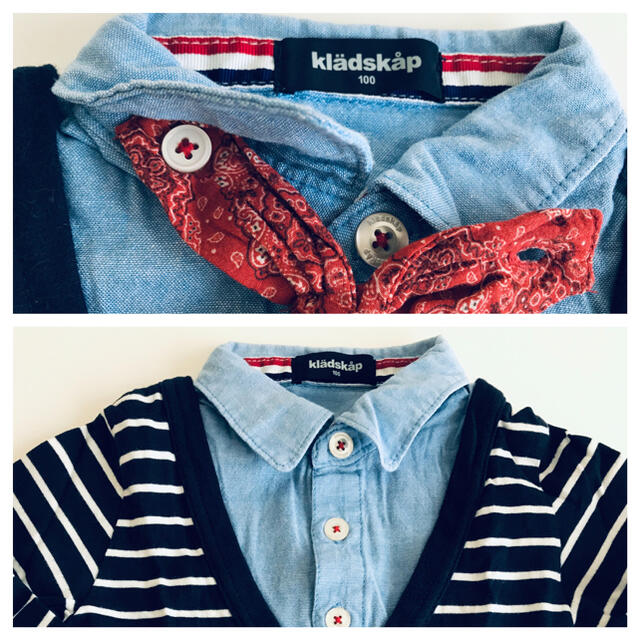 kladskap(クレードスコープ)のkladskap 100cmボウタイ付トップス キッズ/ベビー/マタニティのキッズ服男の子用(90cm~)(Tシャツ/カットソー)の商品写真