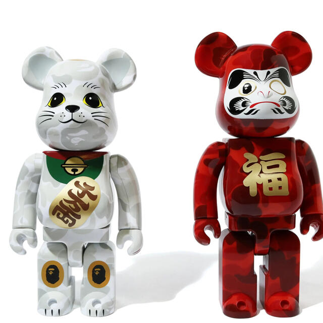 A BATHING APE & BE@RBRICK 招き猫＆達磨 400%