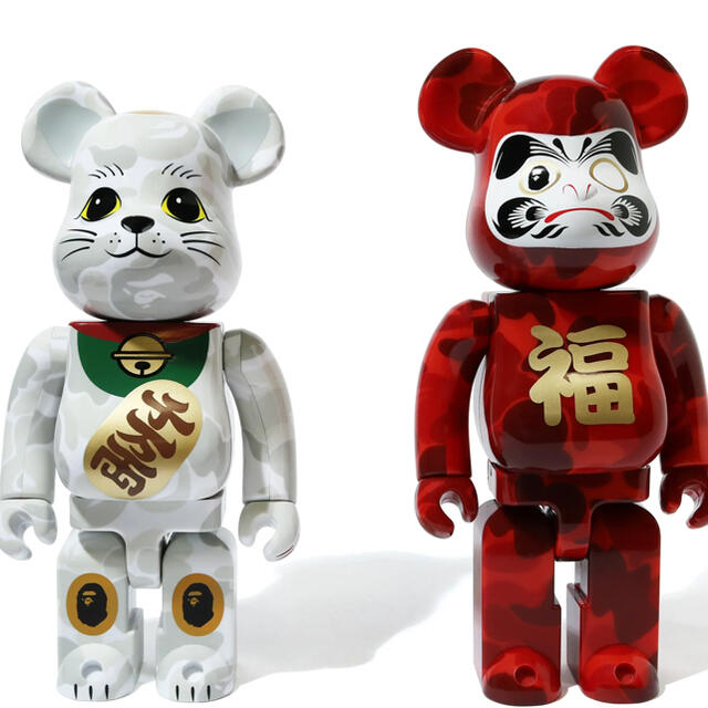 エンタメ/ホビーBE@RBRICK BAPE 招き猫 ＆ 達磨 100% APE エイプ