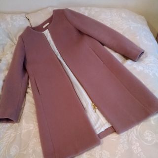 ラウンジドレス(Loungedress)の【elena様専用】ラウンジドレス　ウールノーカラーコート(ロングコート)