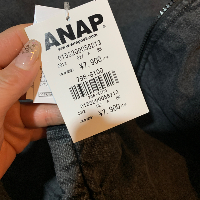 ANAP(アナップ)のANAP デニムボアオーバーサイズフーディージャケット キッズ/ベビー/マタニティのキッズ服女の子用(90cm~)(ジャケット/上着)の商品写真