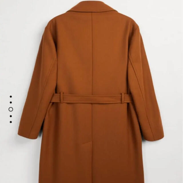 ZARA(ザラ)の新品 完売品 ZARA ベルトダブルブレストコート オレンジ メンズのジャケット/アウター(チェスターコート)の商品写真