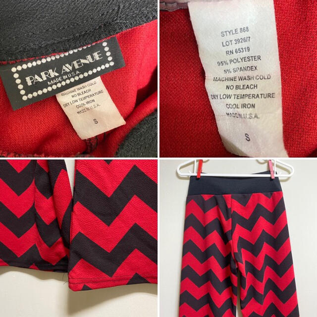 UNIF(ユニフ)の【USA Vintage／送料込・即購入可】70sライクな赤×黒フレアパンツ レディースのパンツ(カジュアルパンツ)の商品写真