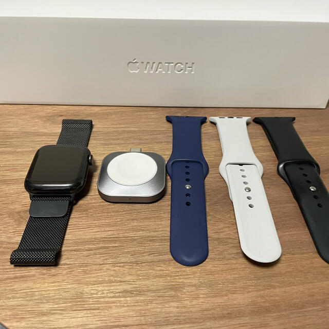 メンズApple Watch series5 44mm ステンレス セルラーモデル