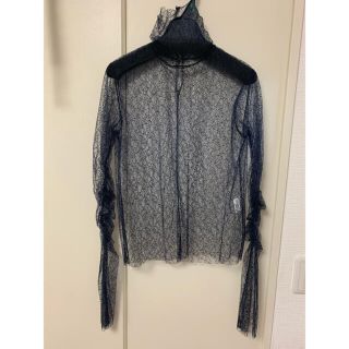 ルシェルブルー(LE CIEL BLEU)の最終値下げ！新品☆IRENE レーストップス 38 ネイビー(シャツ/ブラウス(長袖/七分))