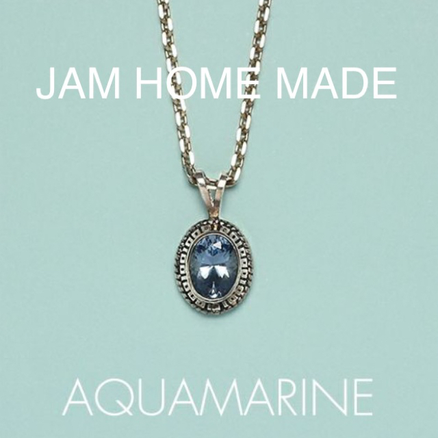 JAM HOME MADE & ready made(ジャムホームメイドアンドレディメイド)のJAM HOME MADEアクアマリンハイブリッドカレッジリングネックレス3月 メンズのアクセサリー(ネックレス)の商品写真