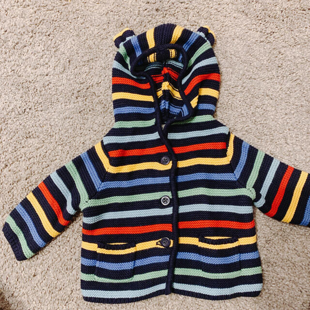 babyGAP(ベビーギャップ)のbaby GAP/くま耳カーディガン キッズ/ベビー/マタニティのベビー服(~85cm)(カーディガン/ボレロ)の商品写真