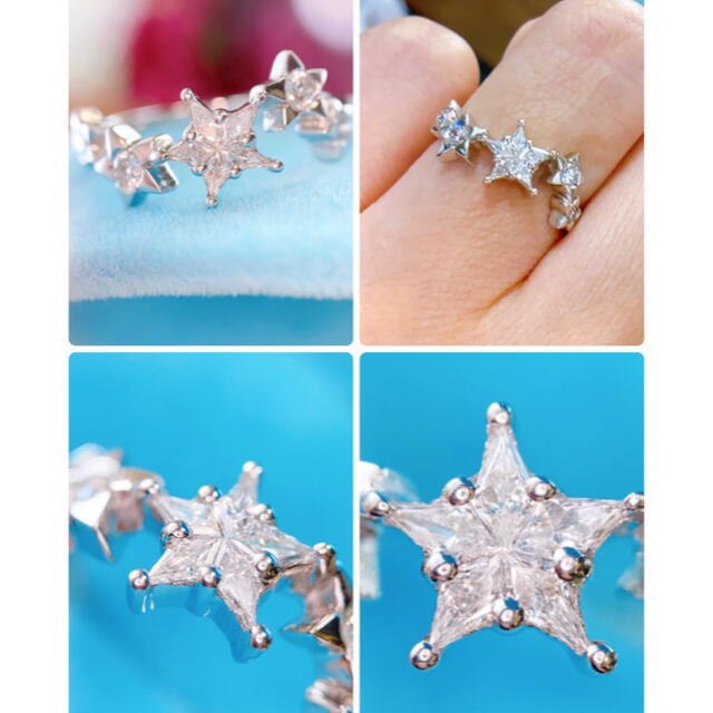 K18WG ミステリーセッティング スターダイヤモンドリングD0.33ct  レディースのアクセサリー(リング(指輪))の商品写真