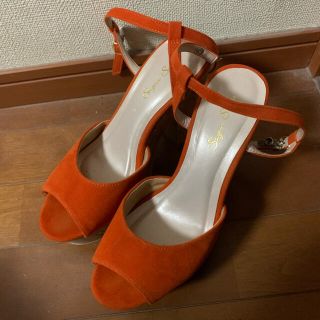 サンダル 厚底 オレンジ(サンダル)