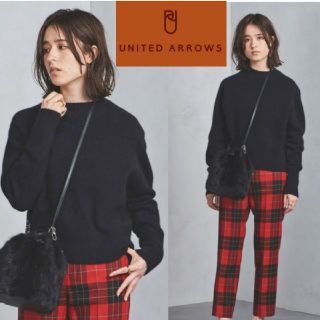 ユナイテッドアローズ(UNITED ARROWS)のUNITED ARROWS   フォックス クルーネック セーター ブラック(ニット/セーター)