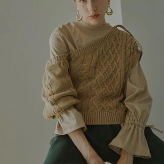 アメリヴィンテージ(Ameri VINTAGE)のameri vintage LAYERED CABLE KNIT (ニット/セーター)