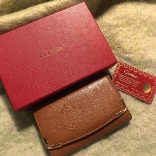 再×14入荷 美品 カルティエ 長財布 ダークブラウン 焦茶色 Cartier