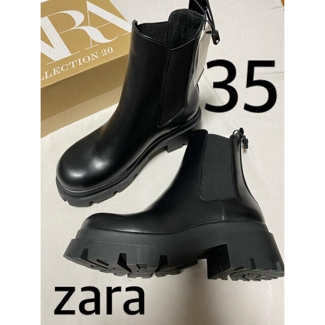 ZARA - ZARA トラックソール付きローヒールアンクルブーツ 35の通販 by ...