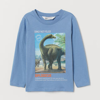エイチアンドエム(H&M)の⭐︎新品　H&M 恐竜　ロンT ブルー　90(Tシャツ/カットソー)