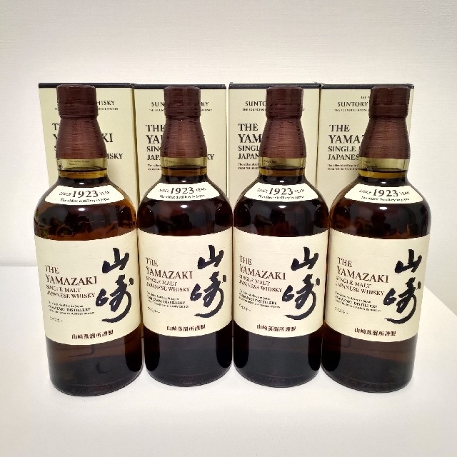 サントリー(サントリー)の【本日限定】山崎NV 4本セット 化粧箱付き 食品/飲料/酒の酒(ウイスキー)の商品写真