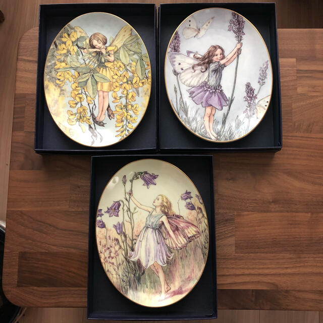 royal worcester 花の妖精 絵皿3枚セット