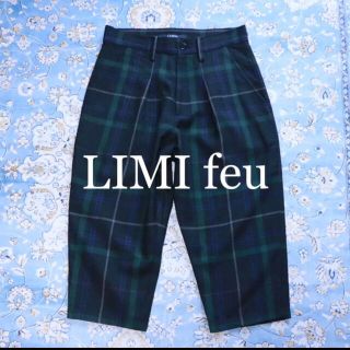 リミフゥ(LIMI feu)のリミフゥ ７部丈 チェック柄 ワイドテーパードスラックス(クロップドパンツ)