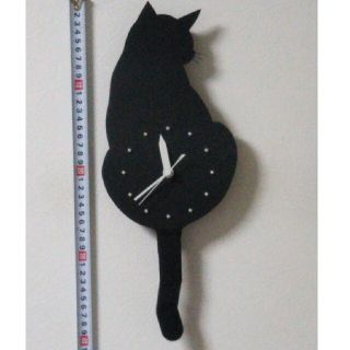 黒ネコしっぽ時計(猫)