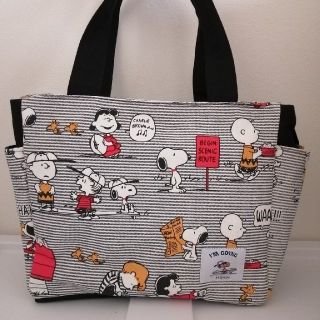 スヌーピー(SNOOPY)のスヌーピートートバッグボーダー柄(バッグ)