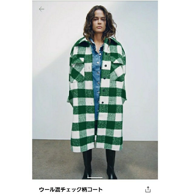 ZARA - 完売 ZARA ロング チェック コート ジャケット ローズバッド