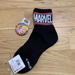 マーベル(MARVEL)のmarvel靴下23〜25cm 缶バッジセット(ソックス)