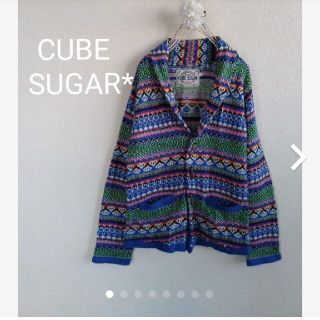 キューブシュガー(CUBE SUGAR)の購入不可専用キューブシュガーカラフルノルディック柄が可愛いショールカラーカーデ(カーディガン)