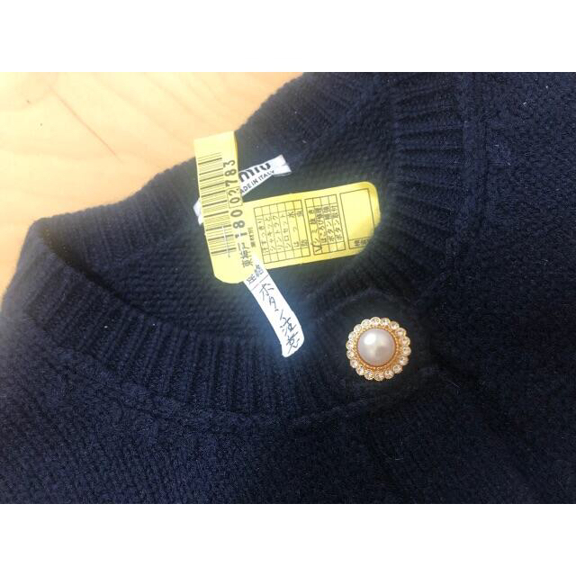 カッターな miumiu カーディガン ネイビーの通販 by りり's shop