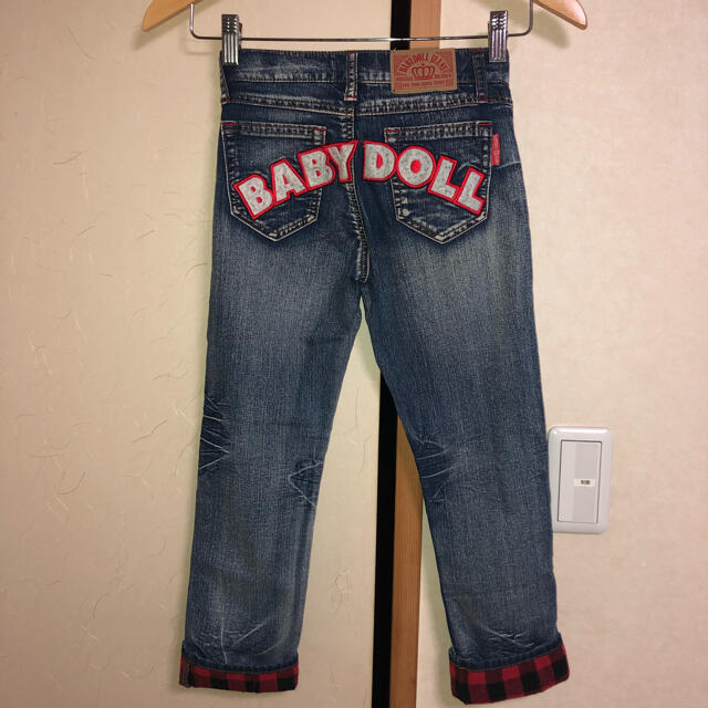 BABYDOLL(ベビードール)のBABY DOLL 男女兼用ダメージデニム 120サイズ　赤黒チェック キッズ/ベビー/マタニティのキッズ服女の子用(90cm~)(パンツ/スパッツ)の商品写真