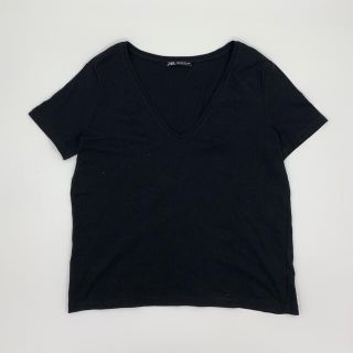 ザラ(ZARA)のレディース ZARA ザラ Tシャツ カットソー S ブラック(Tシャツ(半袖/袖なし))