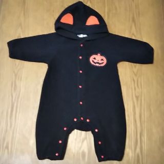 HALLOWEENクロネコロンパース70CM(ロンパース)