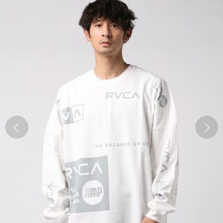ルーカ(RVCA)の新品　RVCA ロンT 長袖　ビッグサイズ　ホワイト　L(Tシャツ/カットソー(七分/長袖))