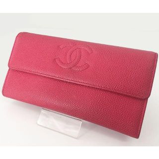 シャネル(CHANEL)のシャネル CHANEL 長財布 赤 革製(財布)