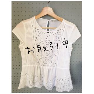 ザラ(ZARA)のZARA コットンスカラップブラウス(シャツ/ブラウス(半袖/袖なし))