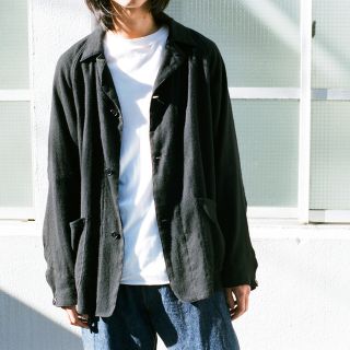 コモリ(COMOLI)のCOMOLI 21SS カシミヤ和紙ジャケット ブラック サイズ3 新品未使用(カバーオール)