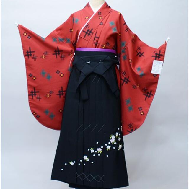 二尺袖 袴フルセット 着物はショート丈 袴変更可能 卒業式 NO33981