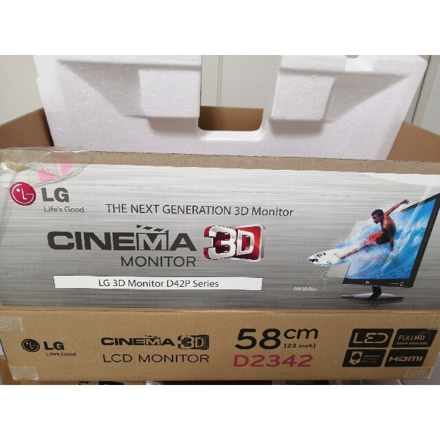LG 3D対応の通販 by りー's shop｜ラクマ D2342PY モニター 正規品低価