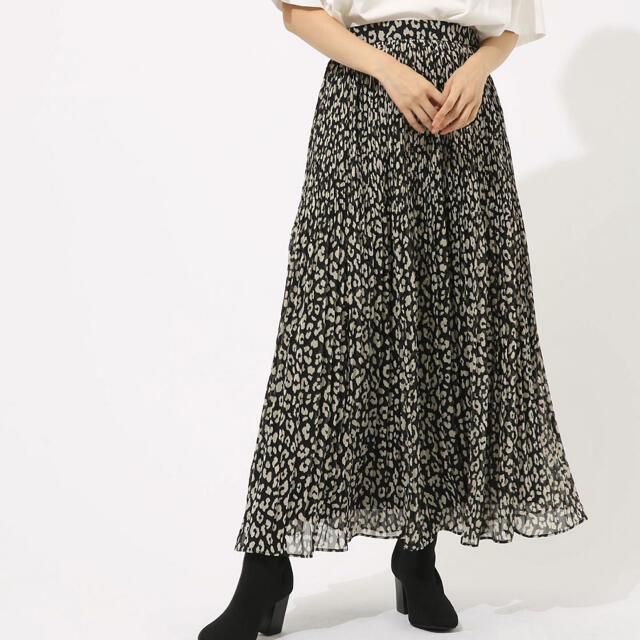 AZUL by moussy(アズールバイマウジー)のレオパード柄プリーツスカート レディースのスカート(ロングスカート)の商品写真