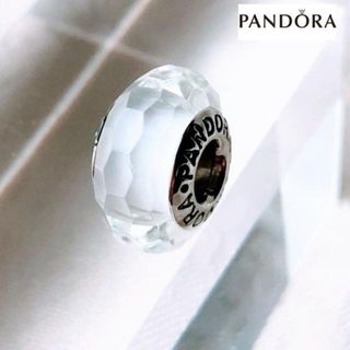 スワロフスキー(SWAROVSKI)の【新品】PANDORA パンドラ ビーズチャーム ホワイト 1個 S925(チャーム)