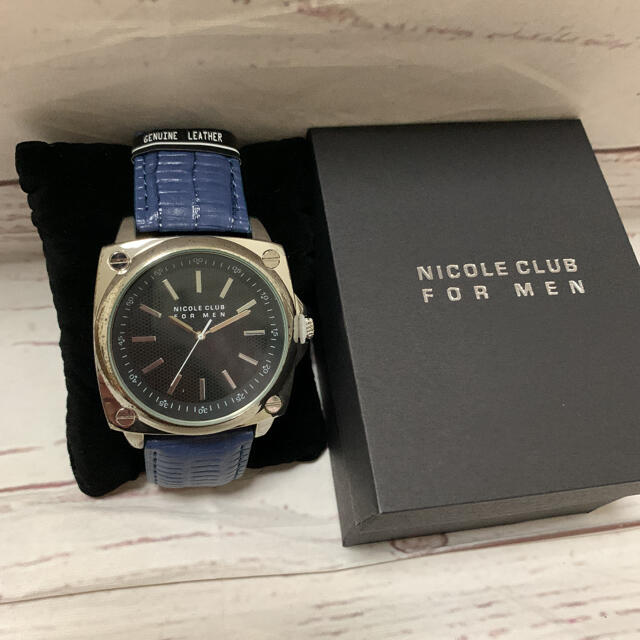 NICOLE CLUB FOR MEN(ニコルクラブフォーメン)の新品‼️ NICOLE CLUB FOR MEN  ネジベゼルリザードウォッチ メンズの時計(腕時計(アナログ))の商品写真