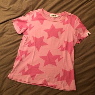 アベイシングエイプ(A BATHING APE)のA BATHING APE スター Tシャツ ピンク ２回程度着用　 (Tシャツ(半袖/袖なし))