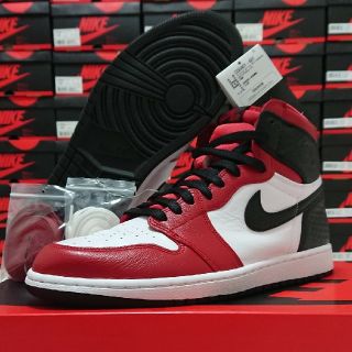 ナイキ(NIKE)の美USED 黒タグ 29㎝ JORDAN1 ジョーダン サテンレッド ウィメンズ(スニーカー)