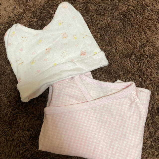 Combi mini(コンビミニ)の新生児　ベビードレス　コンビミニ　ピンク キッズ/ベビー/マタニティのベビー服(~85cm)(肌着/下着)の商品写真