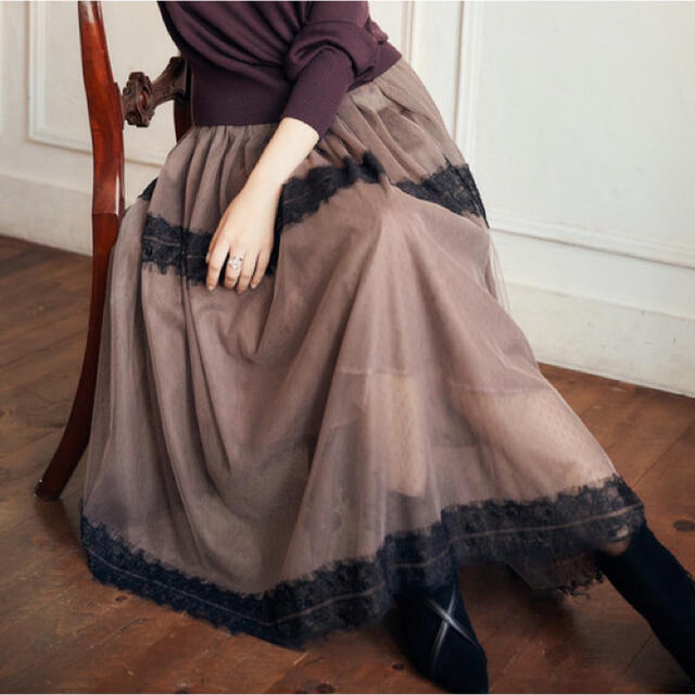 Lily Brown(リリーブラウン)の新品未使用♡Herlipto 福袋 Tulle skirt ( brown ) レディースのスカート(ロングスカート)の商品写真