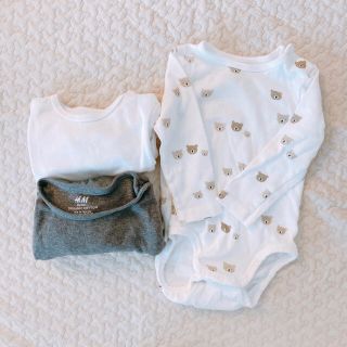 エイチアンドエム(H&M)のH&M baby ボディスーツ 3枚セット 70サイズ(肌着/下着)