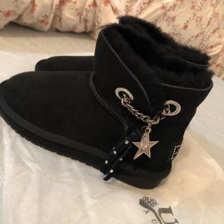 アグ(UGG)の⚠️のんちゃん様専用☆新品未使用　AUSNOW UGGムートンブーツ黒22cm☆(ブーツ)