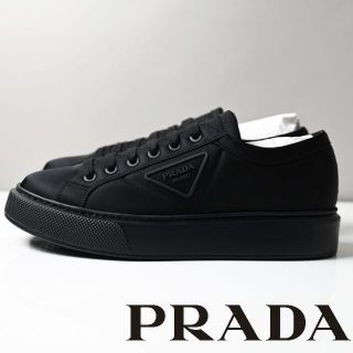 プラダ(PRADA)の新品 PRADA ナイロンギャバジン スニーカー 黒(スニーカー)