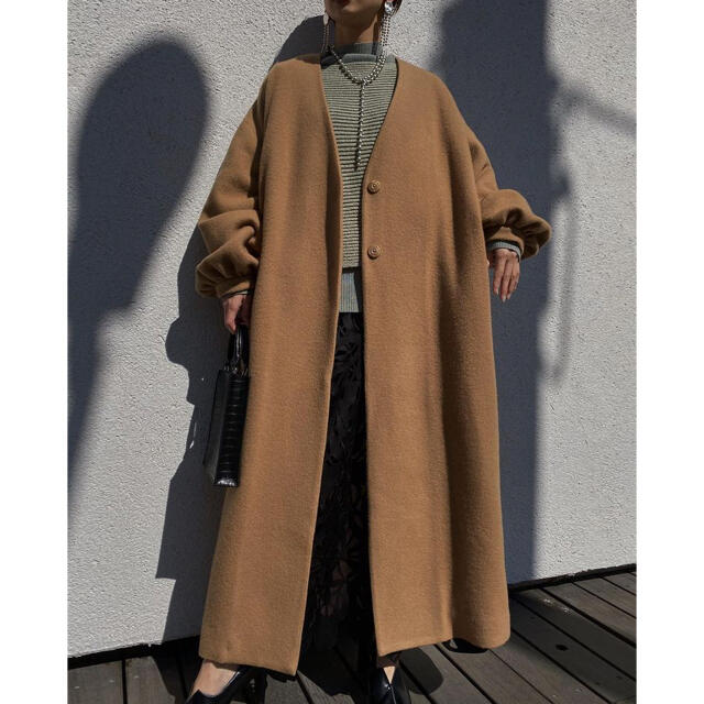 Ameri VINTAGE 2WAY NO COLLAR BELT COAT - ロングコート